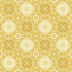 Seamless pattern. Intersecting abstract flowers. Colors of old paper. Editable.