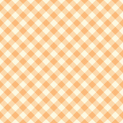 Vichy pattern seamless vector design in orange and off white. Gingham check background striped graphic for shirt, tablecloth, oilcloth, other modern everyday spring summer fashion textile print.