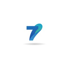 number 7 logo design icon