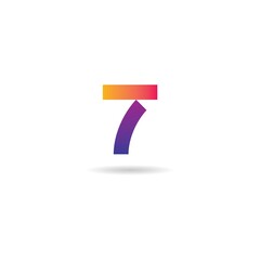 number 7 logo design icon