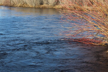 water flowing into the river