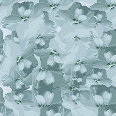 Daffodil white flower seamless pattern art design stock vector illustration art object isolated for web, for print