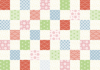 和風背景　市松タイル