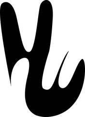 peace hand negatif space