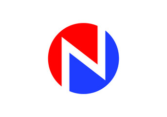 this is a creative text N logo icon