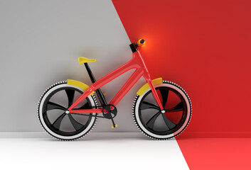 Fototapeta premium 3D Render Concept of Modern Cycling 3D art design illustration.