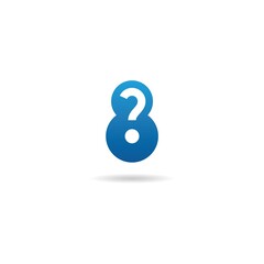 number 8 with question mark logo design icon template