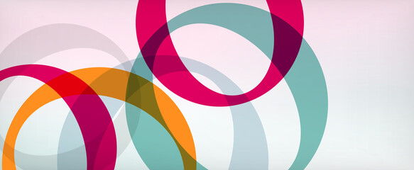 Ring geometric shapes, o letter repetition wallpaper. Abstract background for business or technology presentations, internet posters or web brochure covers