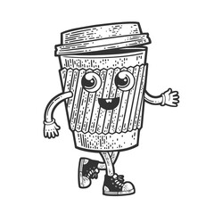 Cartoon coffee cup sketch vector illustration