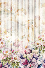 Fototapeta na wymiar colorful flowers background.watercolor - Illustration