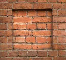 Obraz premium Red brick square frame. Old wall.