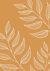 Abstract minimalist art poster. Abstract branches. Postcard, wallpaper, prints