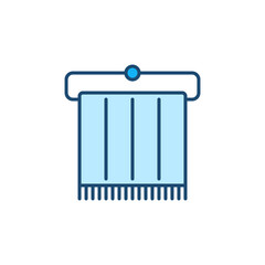 Towel on Hanger vector concept blue moodern icon