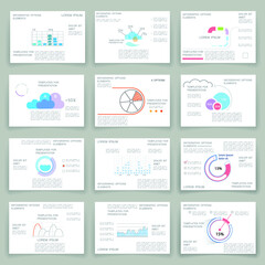 Brochure for business reports, cover layout and infographics