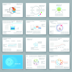 Brochure for business reports, cover layout and infographics