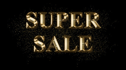SUPER SALE,Gold Text Effect, Gold text with sparks, Gold Plated Text Effect