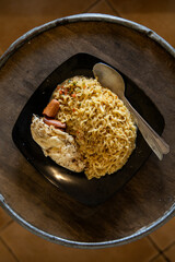 An Instant Noodles and The Condimen