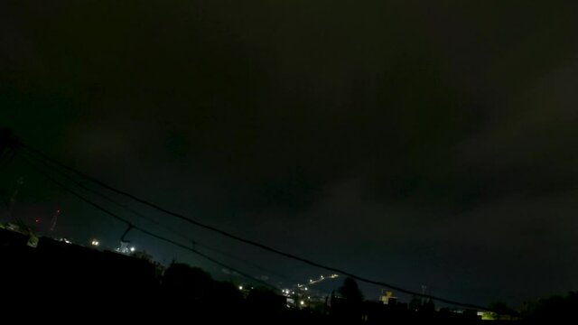 Night Time Lapse Of The Stormy Clouds In The Sky During The Night Due To The Cyclone Tauktae At Wankaner, Gujarat, India