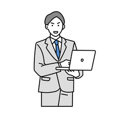 男性ビジネスパーソン　ノートパソコン