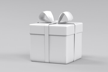 Christmas and New Year's Day , red gift box white background 3d rendering