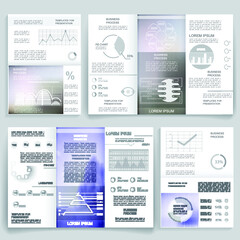 Brochure for business reports, cover layout and infographics