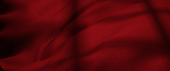 3d render of red cloth. iridescent holographic foil. abstract art fashion background.