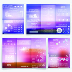 Brochure for business reports, cover layout and infographics