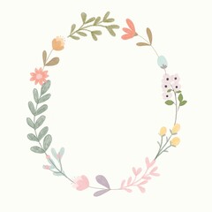 Floral background oval,flower wreaths 