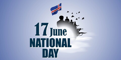 vector illustration for a happy national day - Iceland