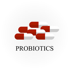 image of pills on a white background, vector illustration