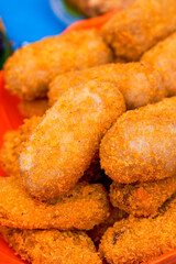 A delicious snack, fried rice cakes