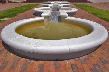 Fototapeta premium Line of fountains.