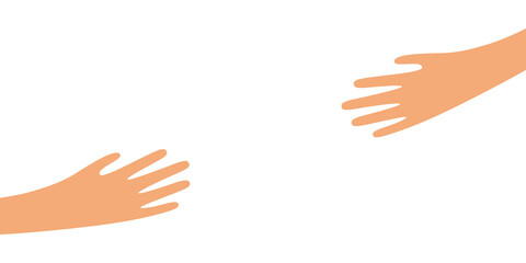 Hands hugged yourself simple illustration