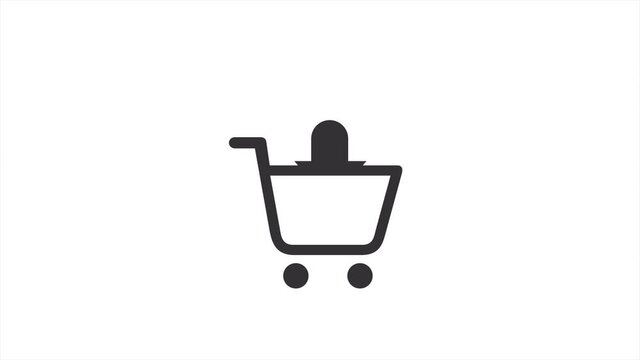 Add to cart animation of the movement. Purchase concept, motion design