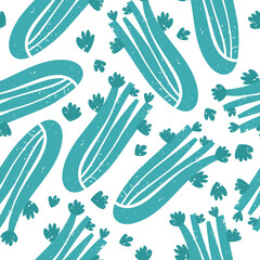 Vector seamless pattern with bright colorful healthy celery