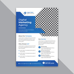 Corporate Digital Marketing agency Flyer design vector template