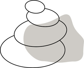 A pyramid of four stones on a gray background. It can be used for yoga, beauty salons, massage.