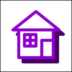 Standard house icon in flat design 08
