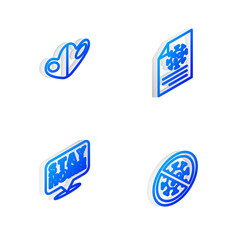 Set Isometric line Clipboard with blood test results, Medical protective mask, Stay home and Stop virus icon. Vector