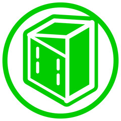 Small building icon in isometric flat design 02