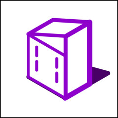 Small building icon in isometric flat design 08