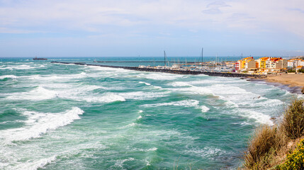 Panorama de l'entrée du port vu depuis la pointe du cap d'agde