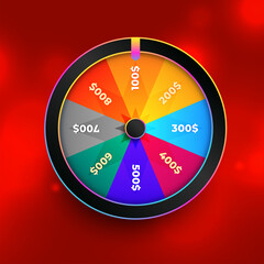 Colourful wheel of fortune luck design illustration