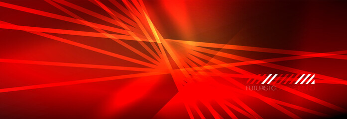 Fototapeta premium Neon dynamic beams vector abstract wallpaper background. Wallpaper background, design templates for business or technology presentations, internet posters or web brochure covers