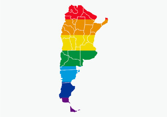 Bandera LGTBI en el mapa de Argentina. © Gabrieuskal