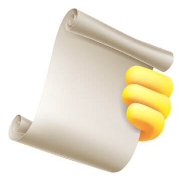 recommend clip art: Hand Holding Paper Scroll Emoji Cartoon Icon