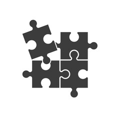 Simple puzzle four piece business presentation. Circle puzzle outline infograph. 4 Step contour process diagram. Section line compare puzzle banner.