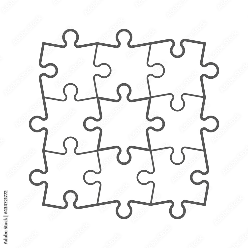 Poster a lot of piece flat puzzle pattern presentation. many step puzzles business background. simple patte