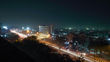 Fototapeta na wymiar Night scape of an Indian city