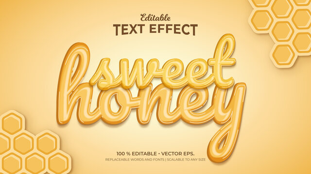 Sweet Honey 3d Style Editable Text Effects Template